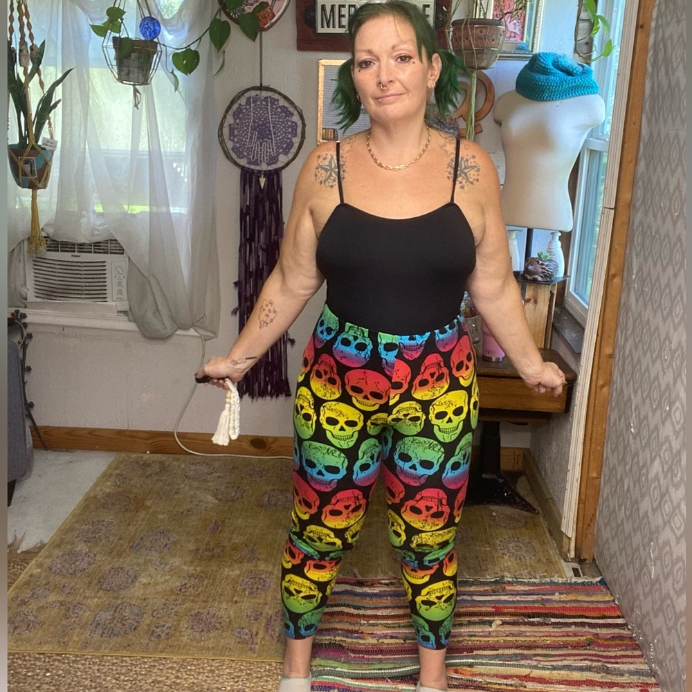 EEVEE Rainbow Skeleton Ultra Soft Stretch Leggings Size XLarge Plus